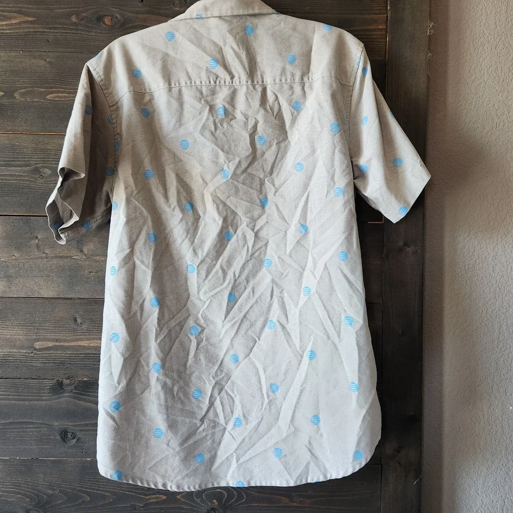 AT&T Employee Work Uniform Short Sleeve Button Down Shirt Logo Size M - Picture 2 of 8
